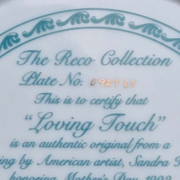 VINTAGE Reco "Loving Touch" 1992 Mother's Day #0927 Lt - Picture 5 of 5